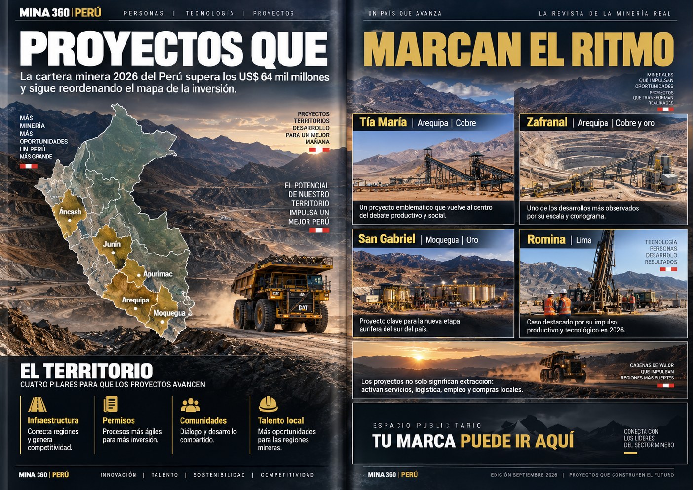 Páginas 4 y 5 de Revista MINA 360: proyectos que marcan el ritmo