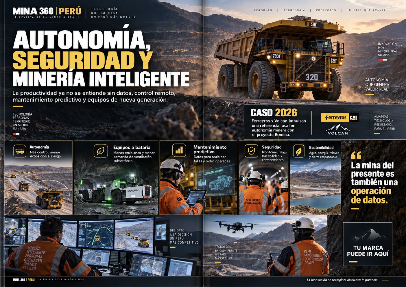 Páginas 8 y 9 de Revista MINA 360: autonomía, seguridad y minería inteligente