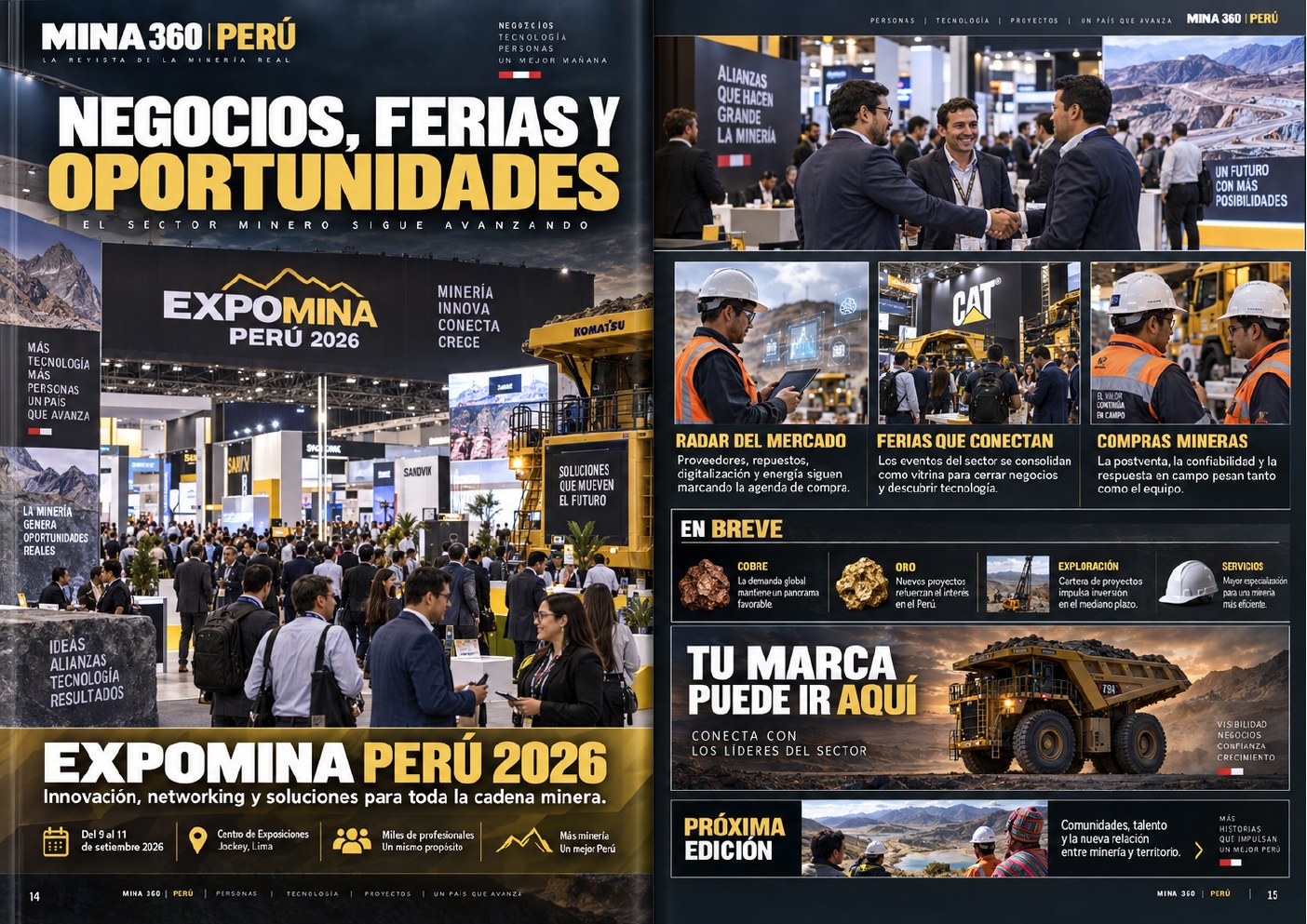 Páginas 10 y 11 de Revista MINA 360: negocios, ferias y oportunidades